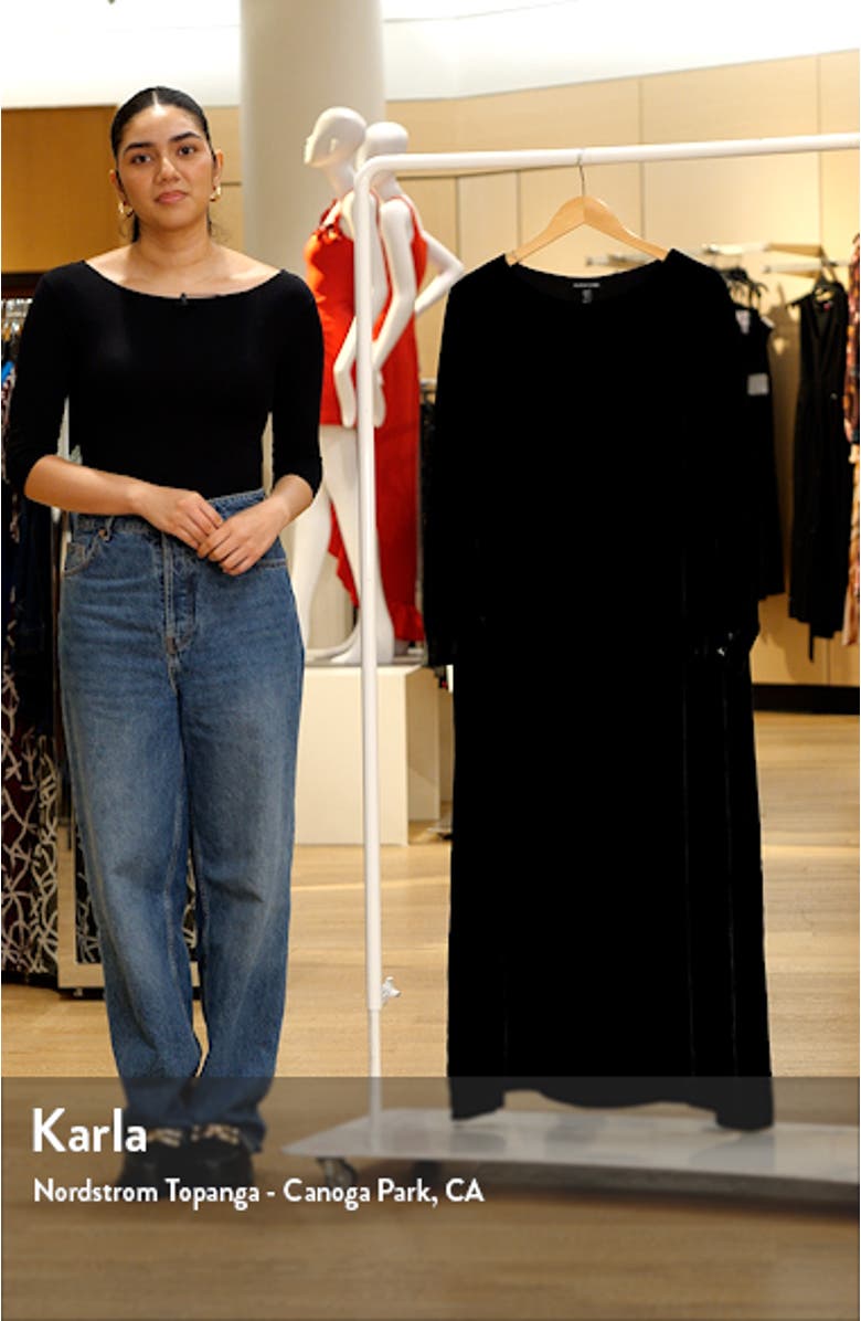 Bateau Neck Long Sleeve Velvet Maxi Dress, sales video thumbnail
