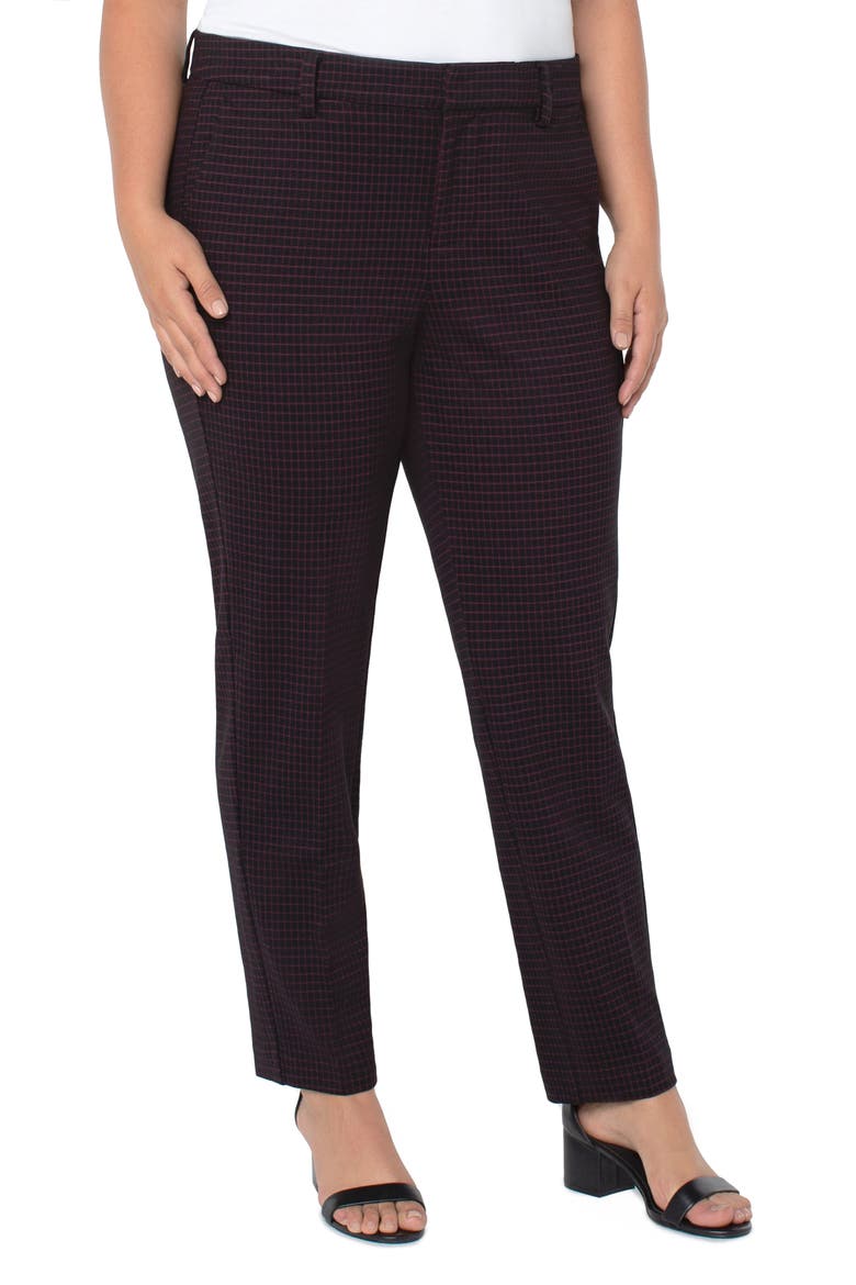 Kelsey Knit Ankle Trousers, Alternate, color, CRANBERRY/ BLACK