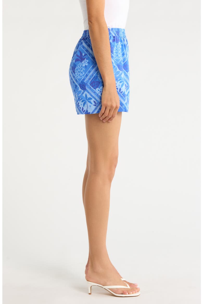 Kaidy Tropical High Waisted Shorts, Alternate, color, BLUE