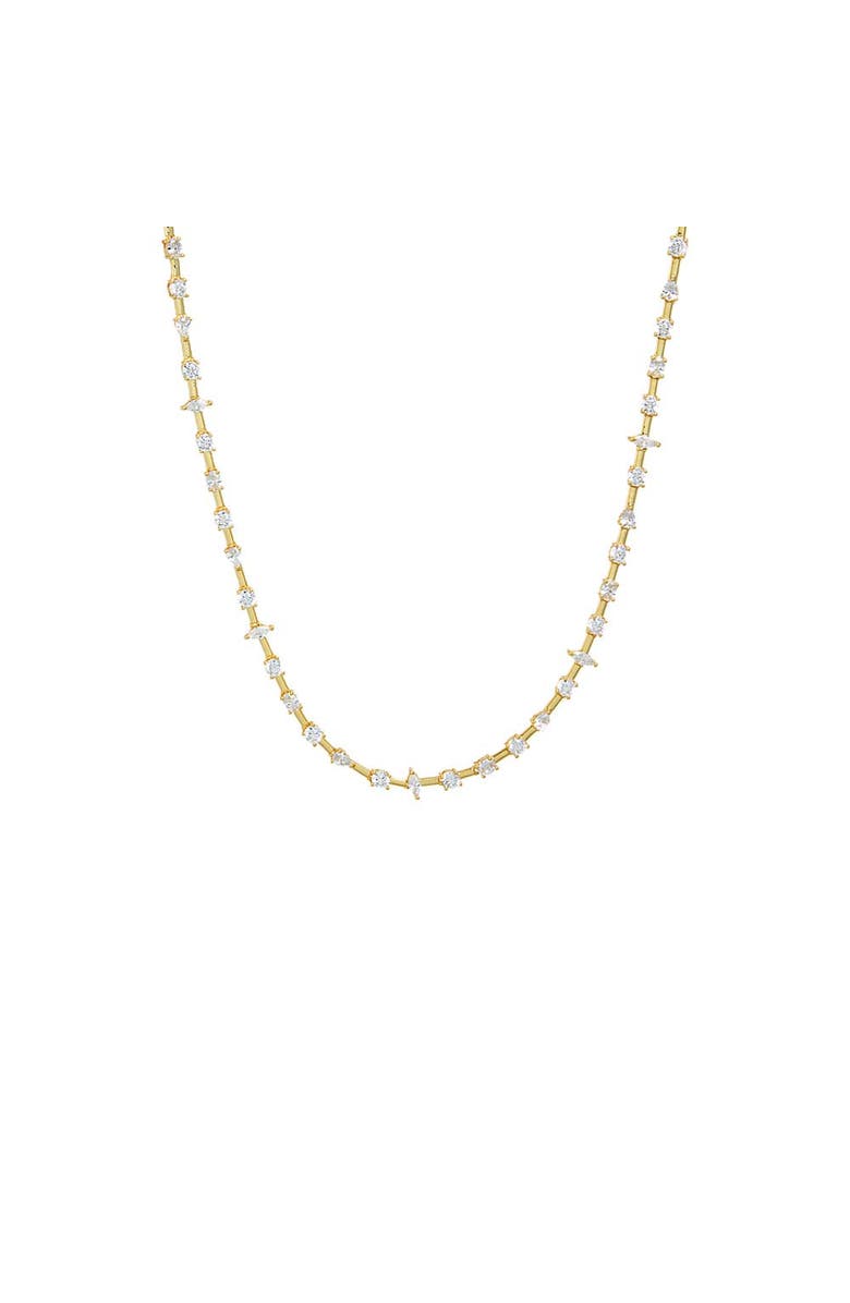 BY ADINA EDEN CZ Multi Shape Wired Tennis Necklace, Main, color, Gold