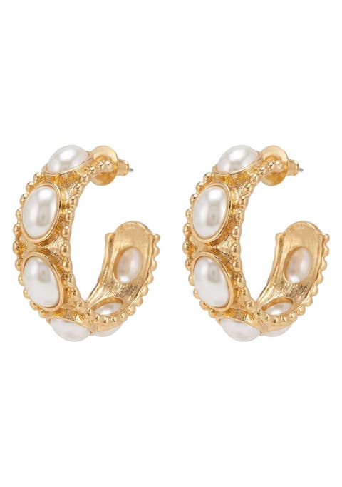 Nitia Pearl Hoops