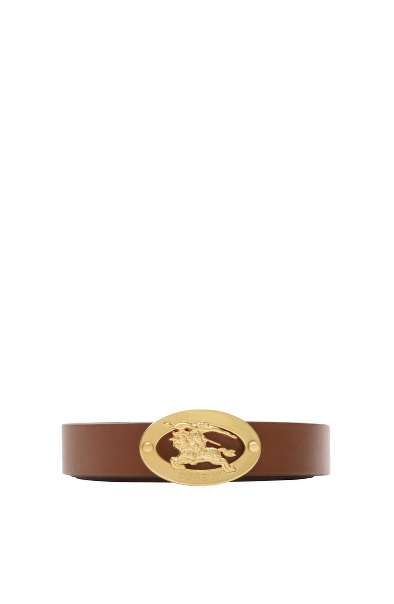 Burberry Reversible Check Knight Stamp Belt, Alternate, color, Archive Beige/Tobacco