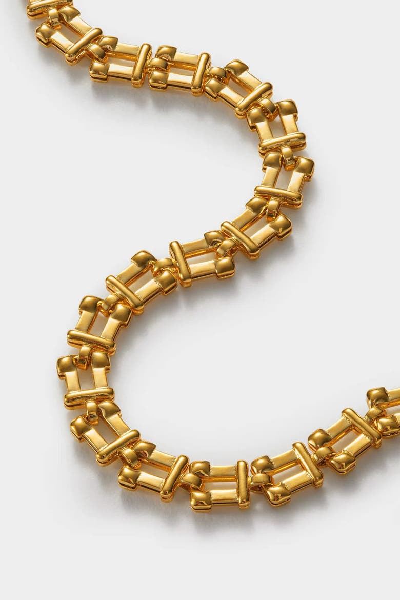 Grecian Waterproof Gold Link Bracelet, Alternate, color, Gold