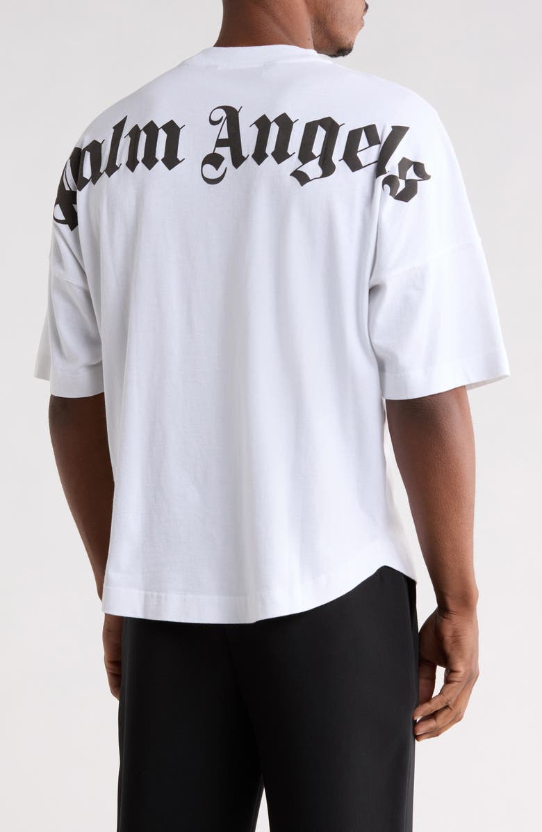 Palm Angels Logo Graphic T-Shirt, Alternate, color, White Black