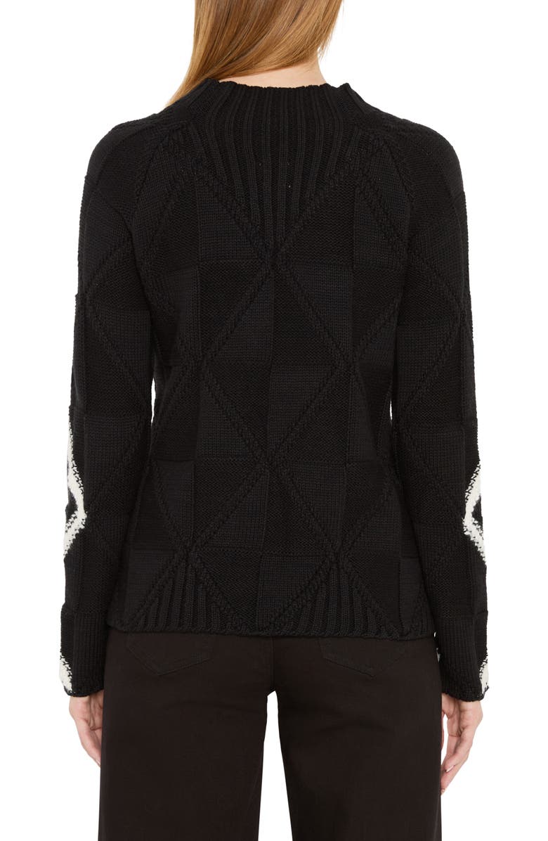 NIC+ZOE Dashing Diamonds Sweater, Alternate, color, Black Multi