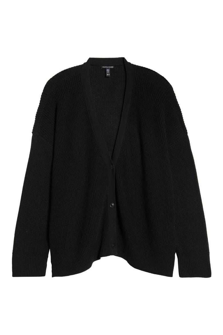 V NECK CARDIGAN, Alternate, color, BLACK