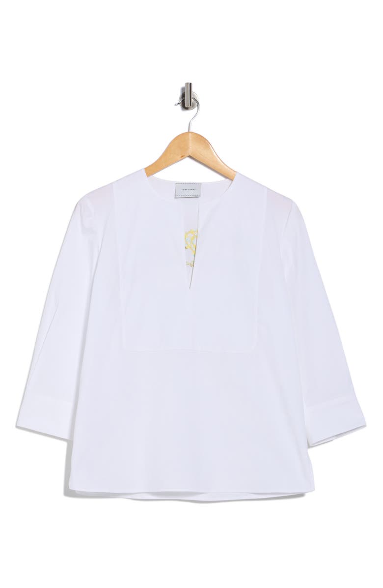 Longchamp Split Neck Top, Main, color,