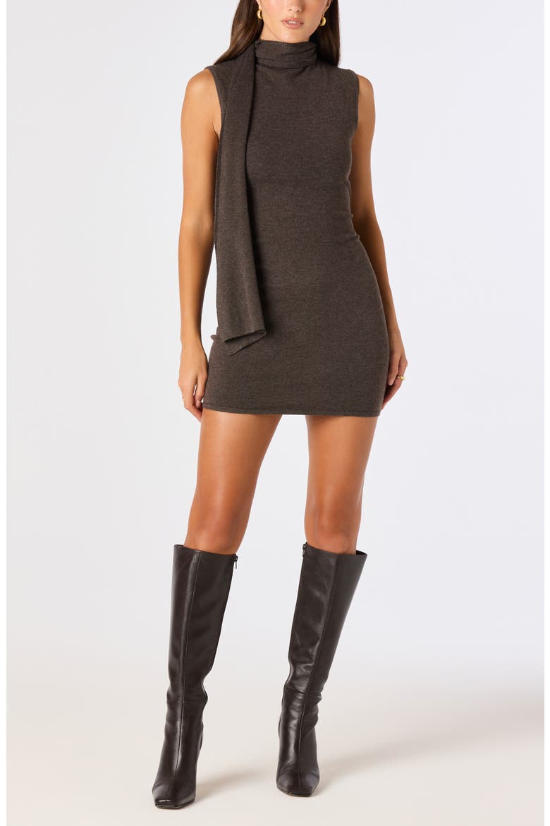Annie Minidress with Scarf Detail, Main, color, TRUFFLE