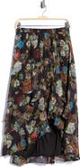 VIVID AURA Floral High-Low Skirt