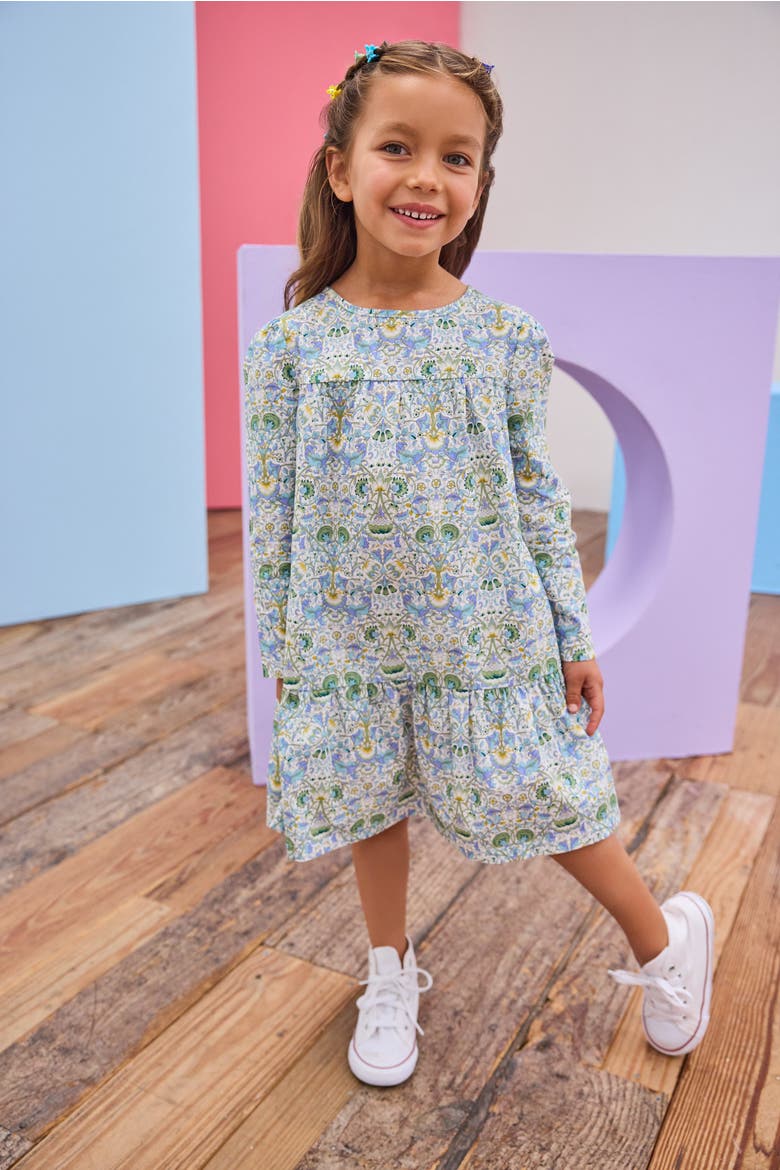 Kids' Floral Tiered Lisle Dress, Alternate, color, Deerfield Floral