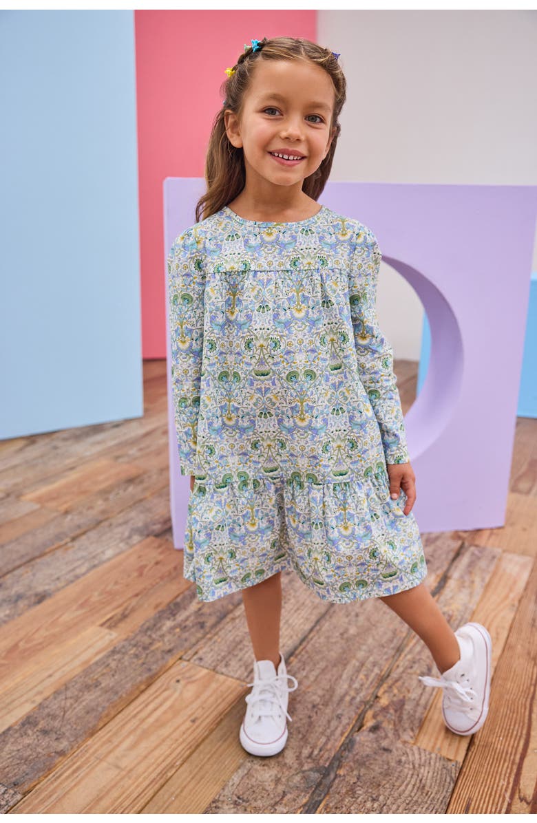 BISBY Kids' Floral Tiered Lisle Dress, Alternate, color, Deerfield Floral