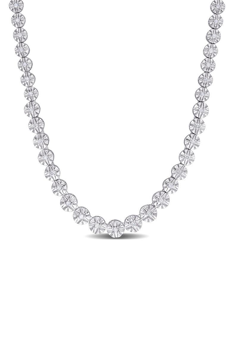 Diamond Tennis Necklace - 0.9ct., Main, color, WHITE