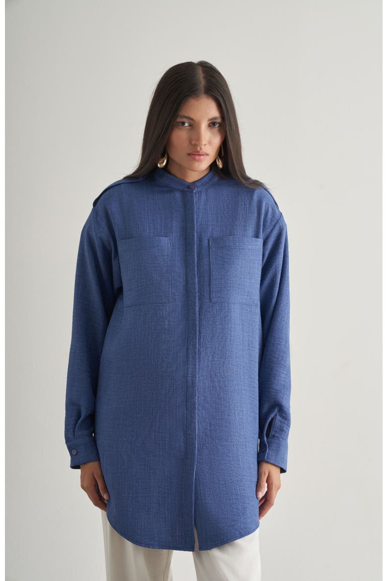 Epaulette Tunic, Main, color, Indigo