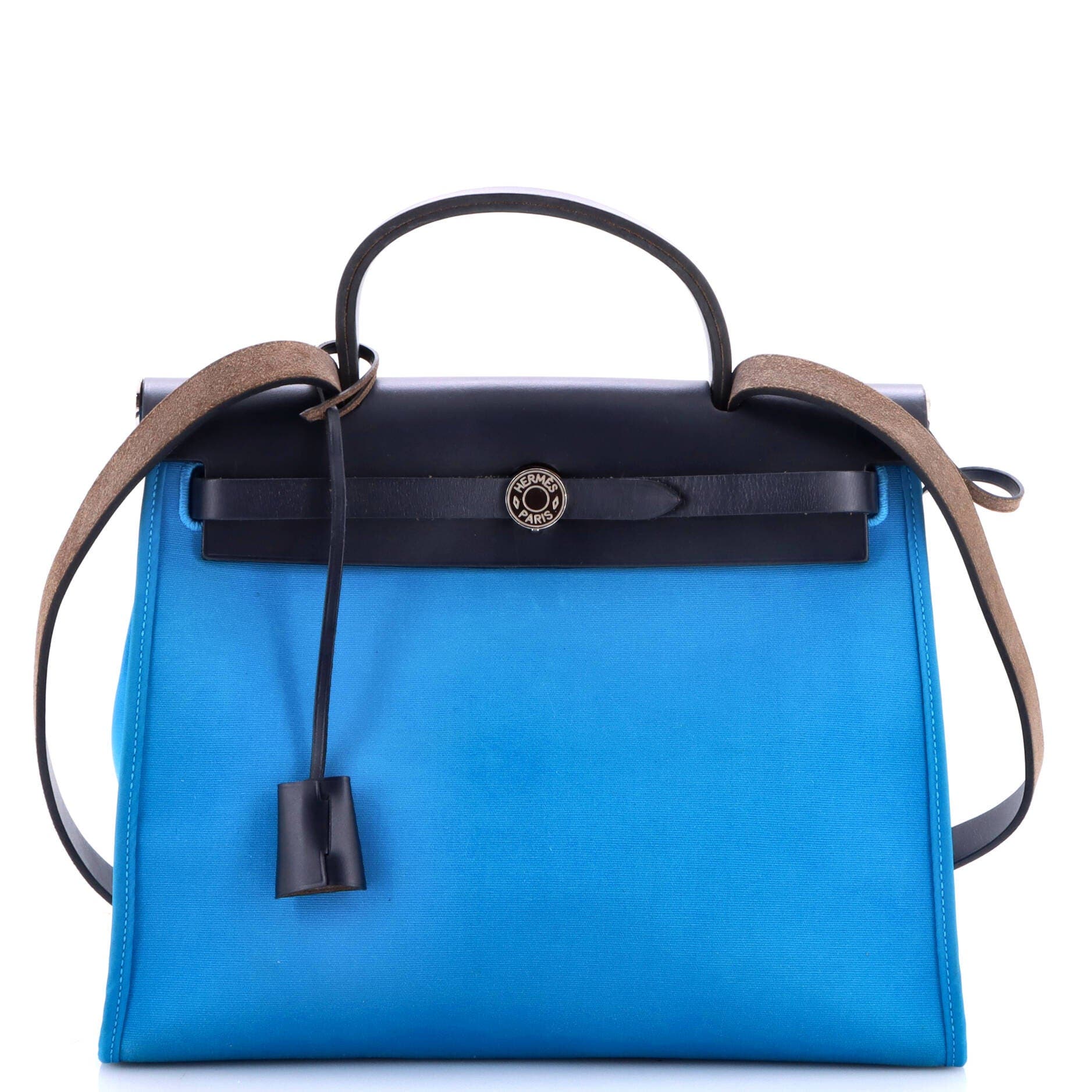 Herbag Zip Leather and Toile 31, Main, color, Blue