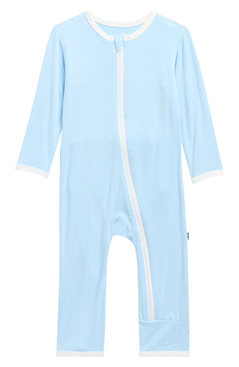 KicKee Pants I Heart Dad Zip Romper, Alternate, color, Pond I Love Dad
