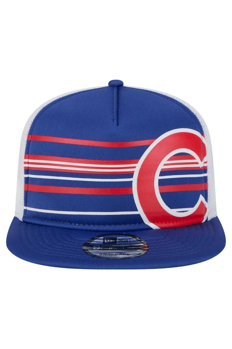 Men's New Era  Royal Chicago Cubs 9FIFTY A-Frame Trucker Snapback Hat, Alternate, color, Royal