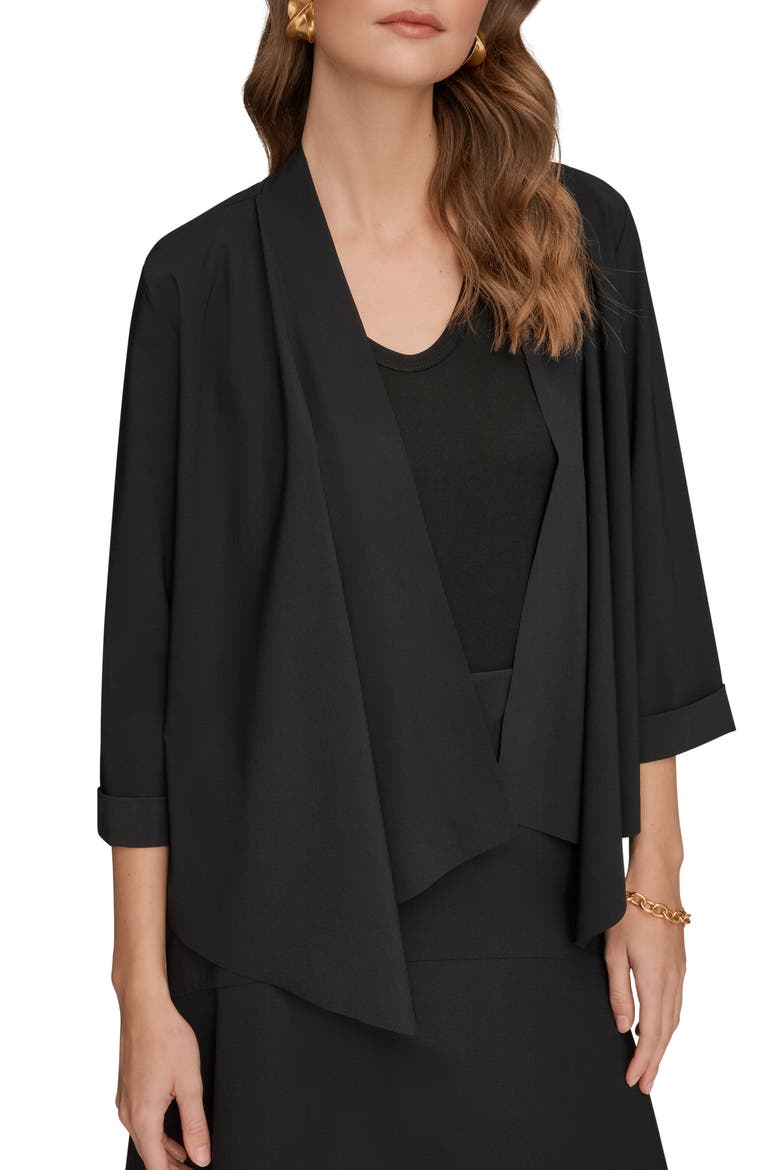 Open Front Jacket, Alternate, color, BLACK