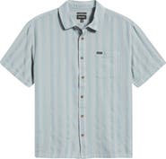 Brixton Cru Textured Stripe Short Sleeve Cotton Dobby Button-Up Shirt