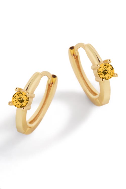 Mint & Lily Single Stone Birthstone Huggie Hoop Earrings