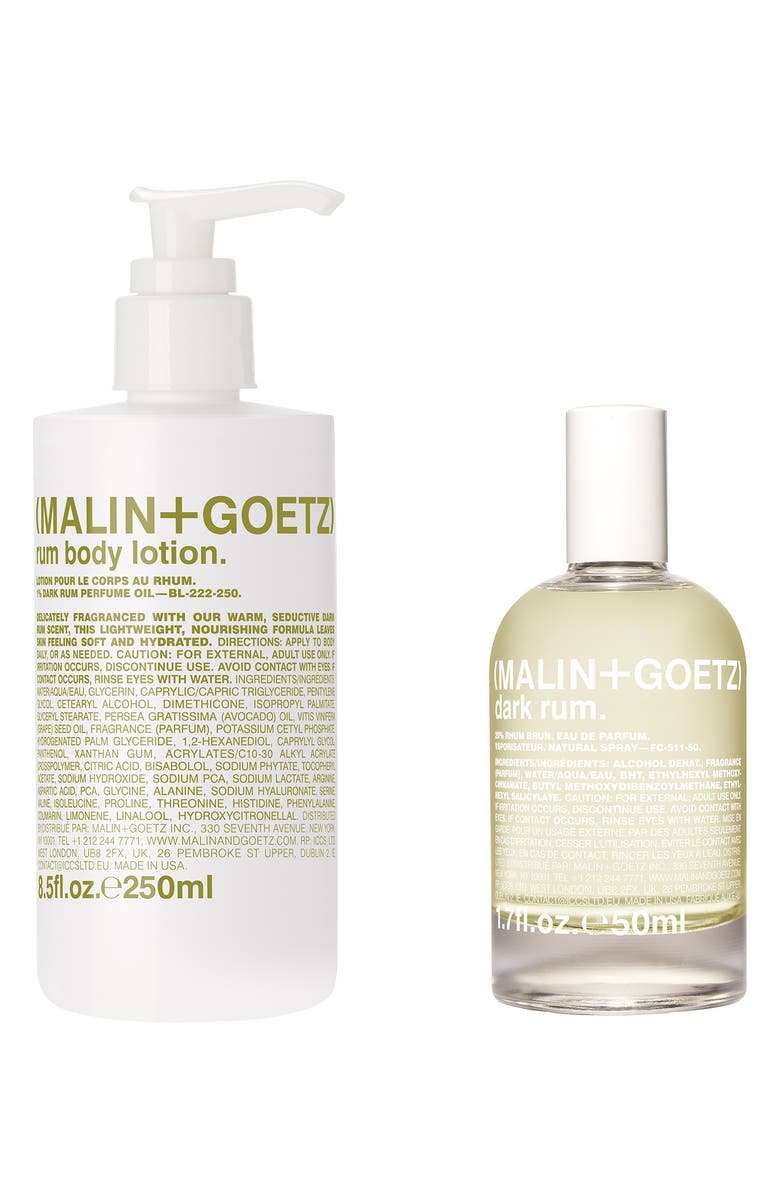 MALIN+GOETZ Rum Body Lotion & Fragrance Set (Nordstrom Exclusive) USD $131 Value, Main, color, 