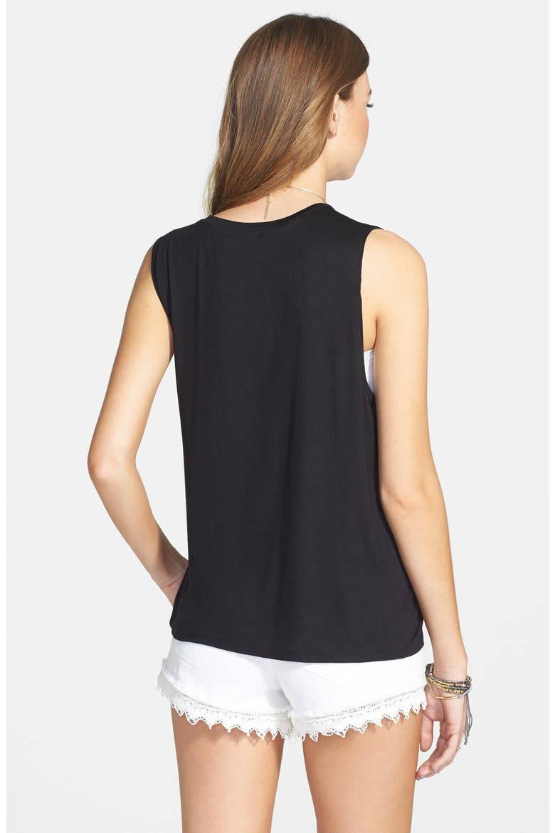 Flag Graphic Muscle Tee, Alternate, color, BLACK
