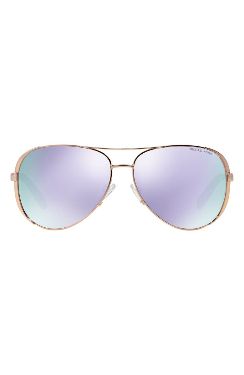 Michael Kors Collection 59mm Aviator Sunglasses, Alternate, color, Purple