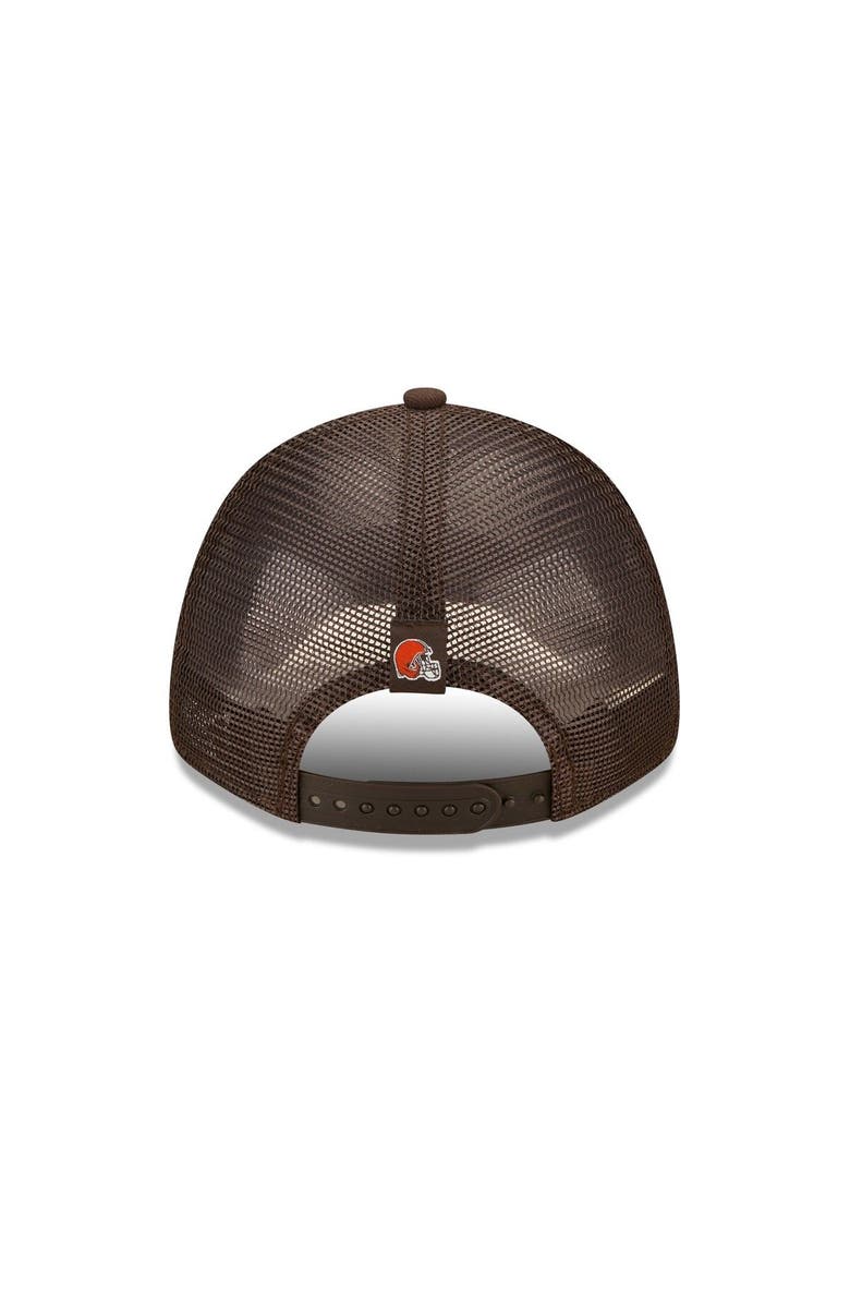New Era Women's New Era Brown Cleveland Browns Team Trucker 9FORTY Snapback Hat, Alternate, color,