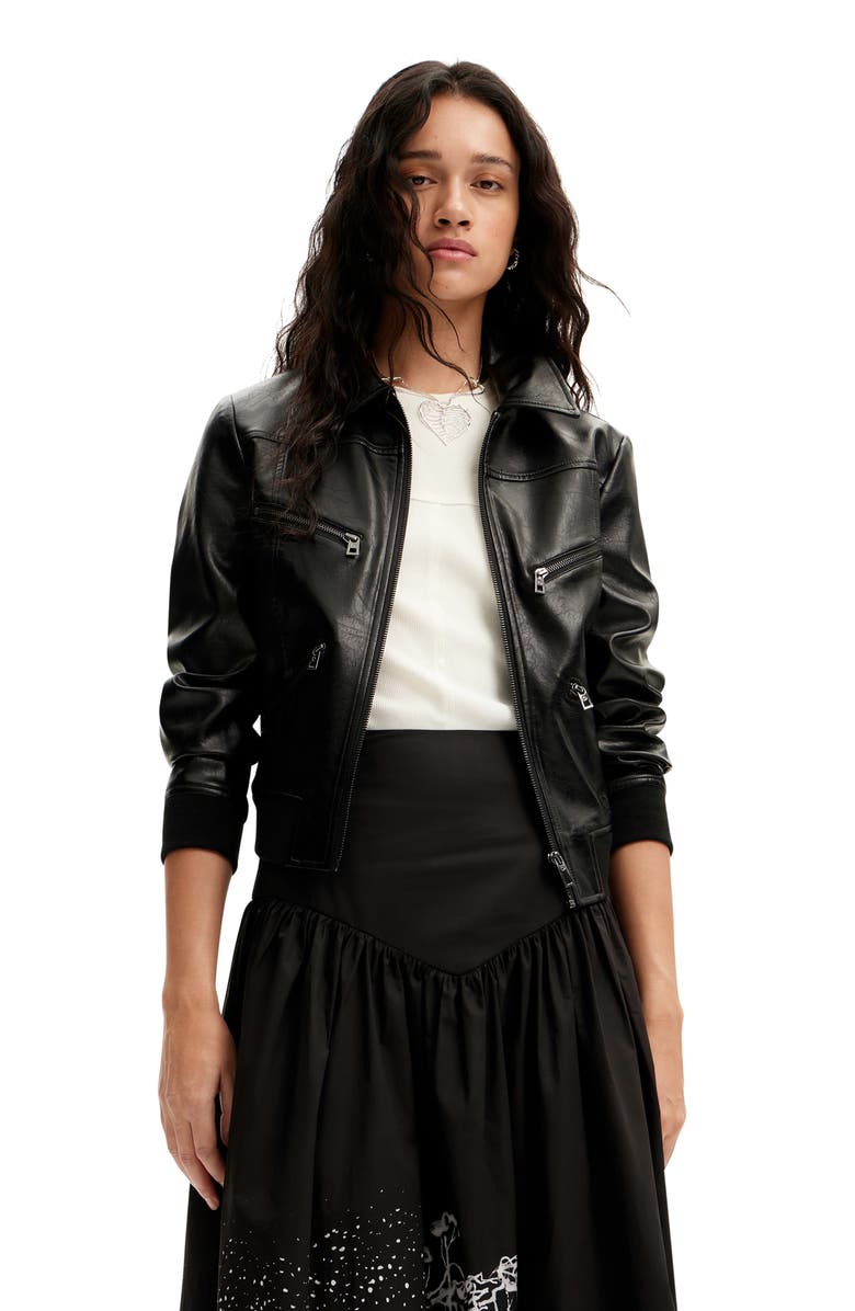 Desigual Landscape Poplin Midi Skirt, Alternate, color, Black