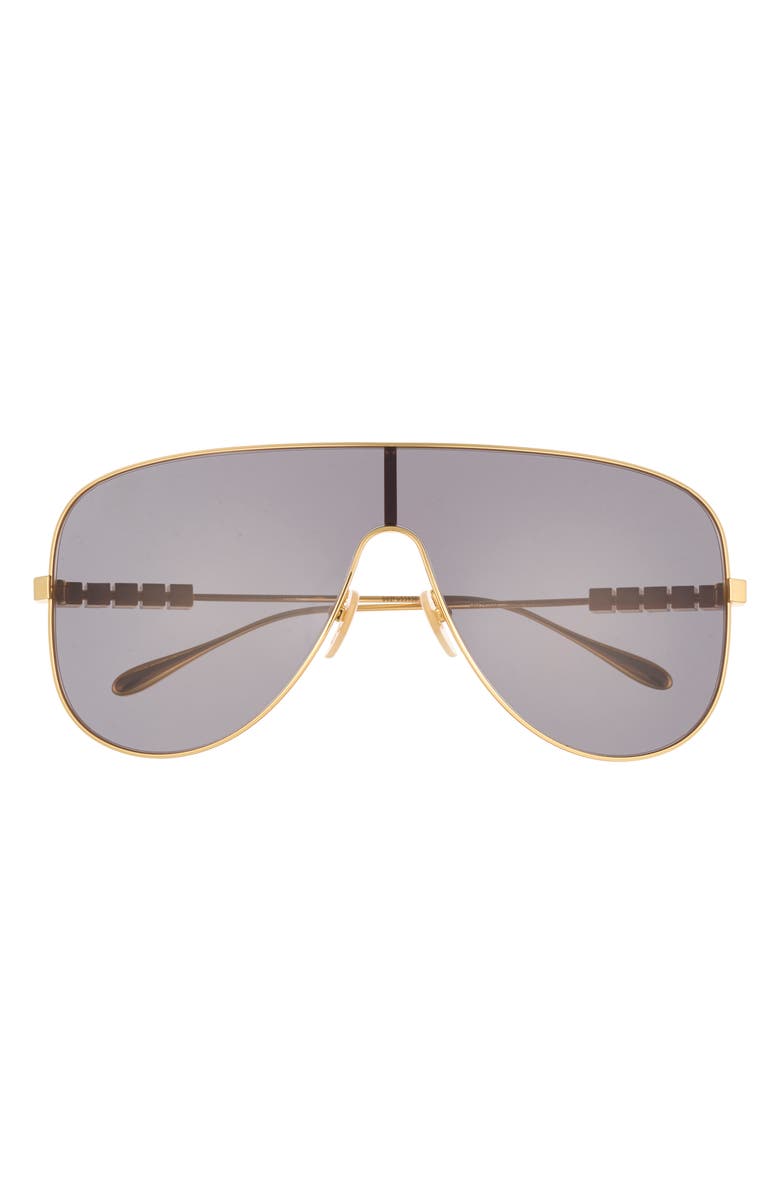 Gucci 99mm Shield Sunglasses, Main, color, Gold Gold Grey