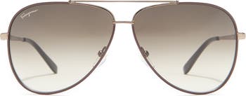 Salvatore Ferragamo 60mm Aviator Sunglasses