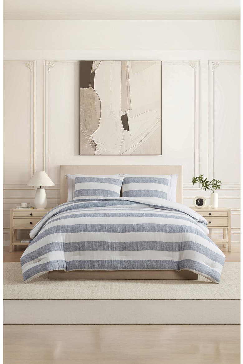 Lawson 3-Piece Comforter Set, Alternate, color, WHITE/ NAVY