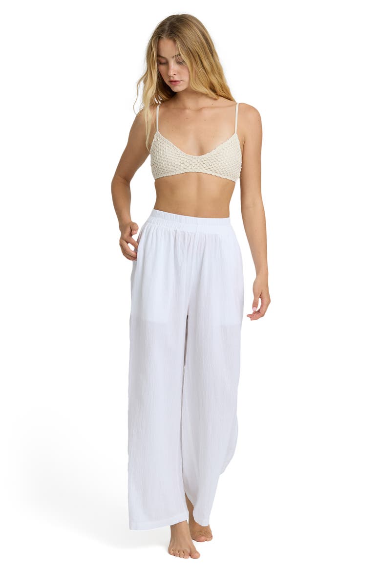 Follow Me Wide Leg Cotton Cover-Up Pants, Alternate, color, SALT CRYSTAL