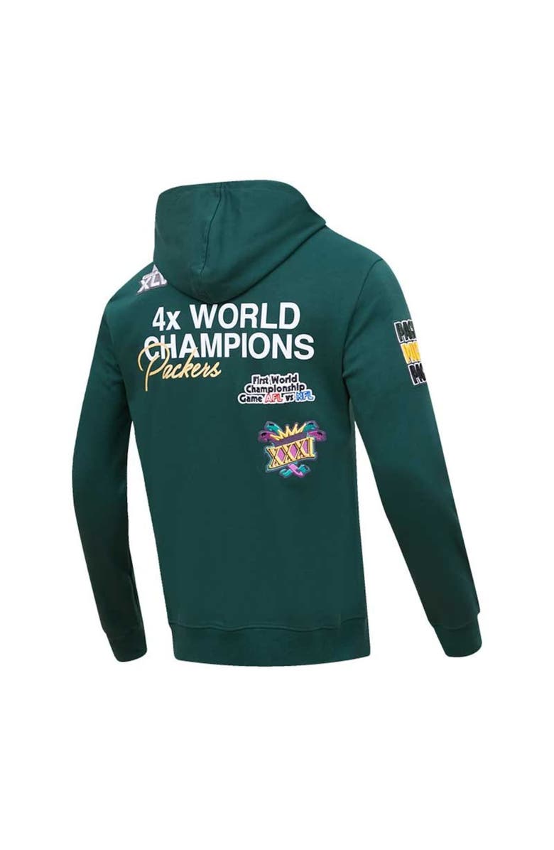PRO STANDARD Men's Pro Standard Green Green Bay Packers 4x Super Bowl Champions Pullover Hoodie, Alternate, color, Green