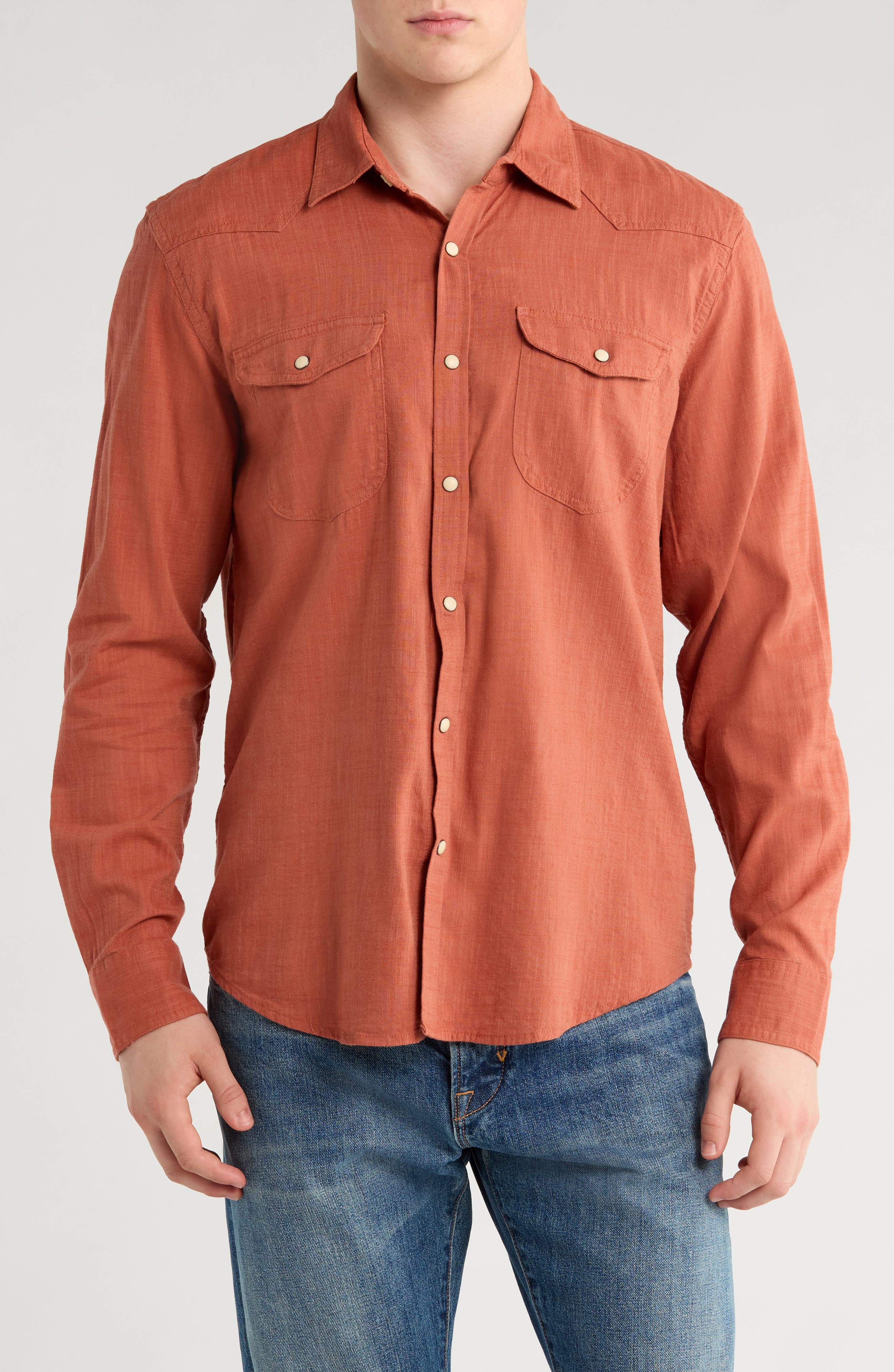 Santa Fe Solid Western Button-Up Shirt - image 3