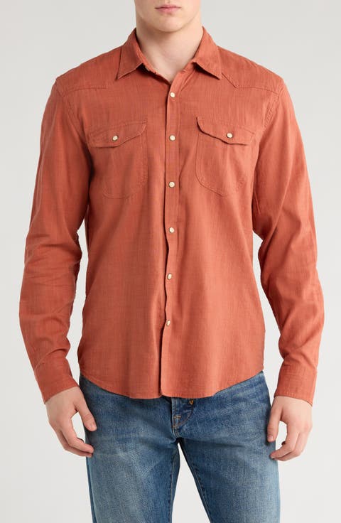 Santa Fe Solid Western Button-Up Shirt