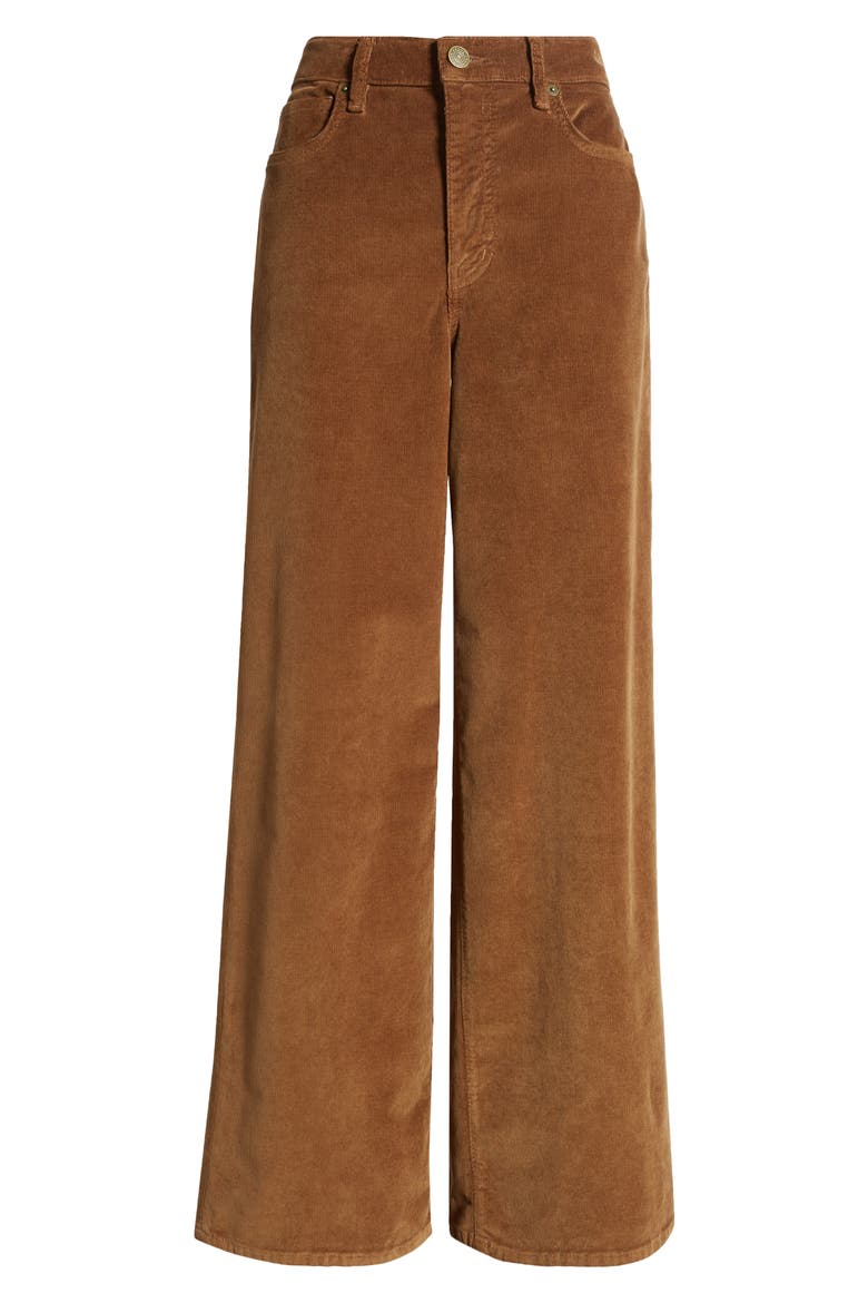 Le Slim Palazzo Corduroy Pants, Alternate, color, TOAST