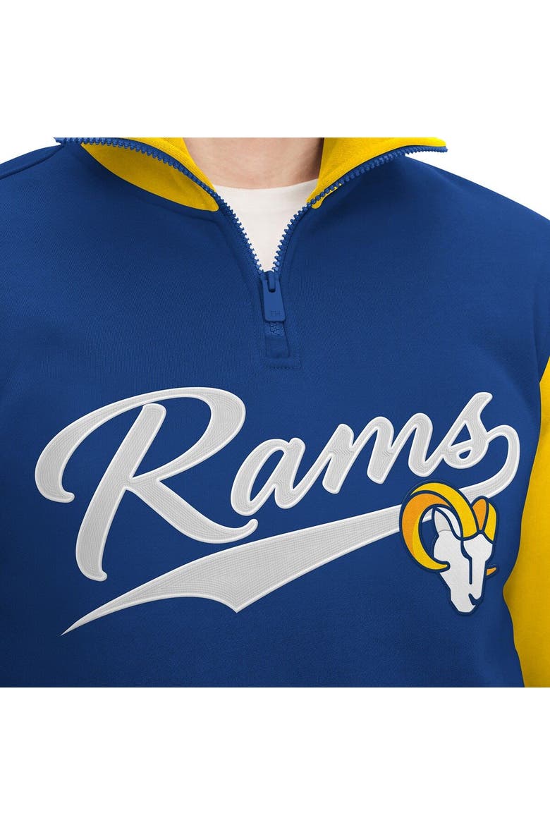 Men's Tommy Hilfiger Royal/Gold Los Angeles Rams Aiden Quarter-Zip Sweatshirt, Alternate, color, Royal