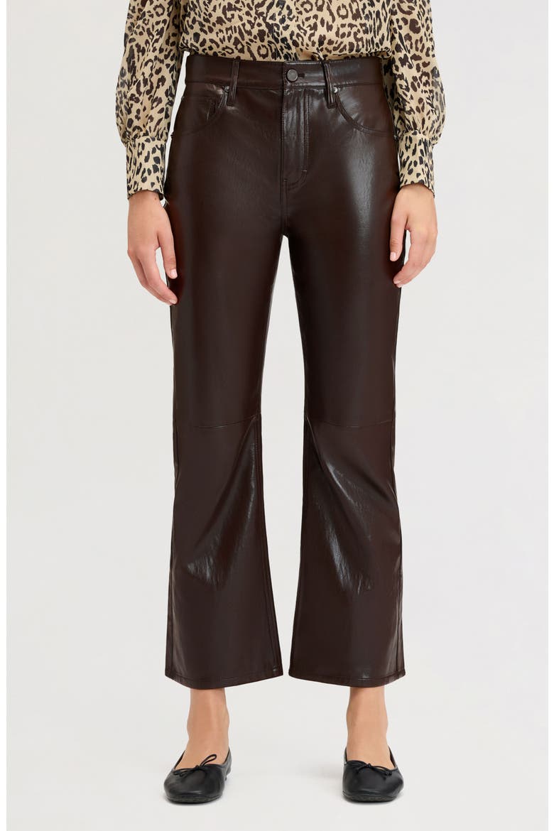 Beatles Faux Leather Bootcut Pants, Main, color, DARK BROWN