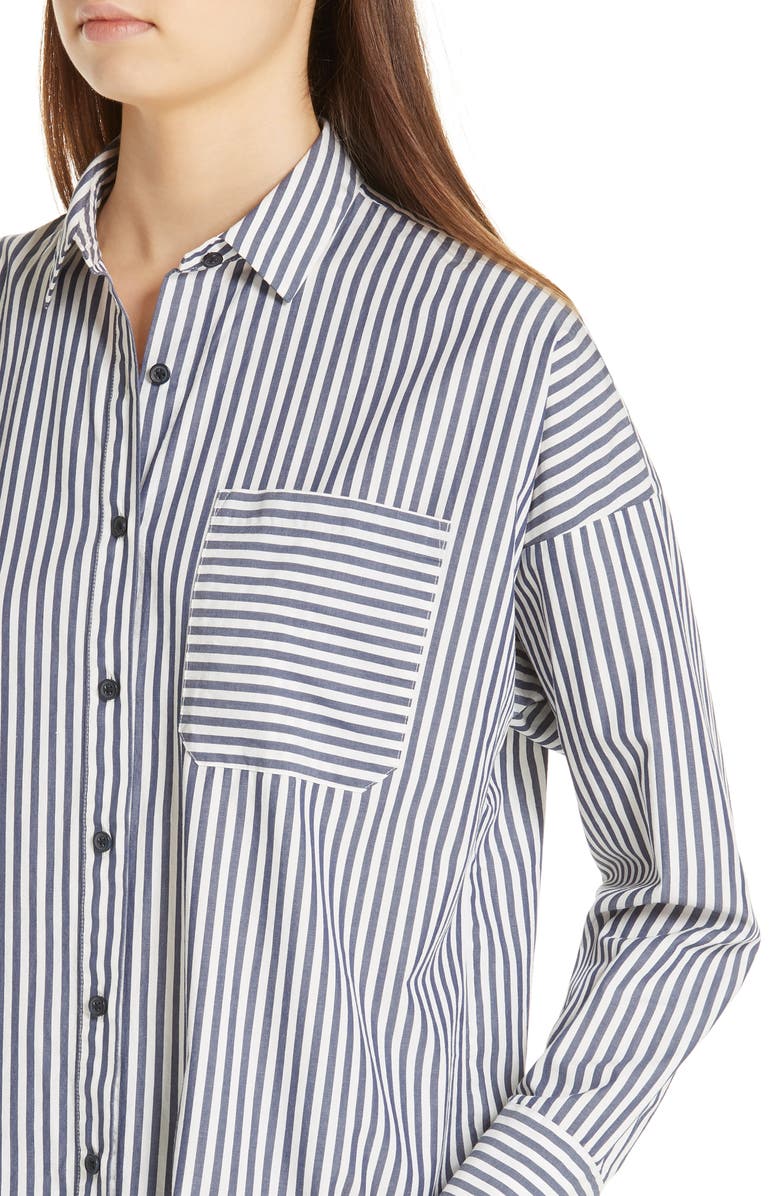 ATM Anthony Thomas Melillo Railroad Stripe Boyfriend Shirt, Alternate, color, 