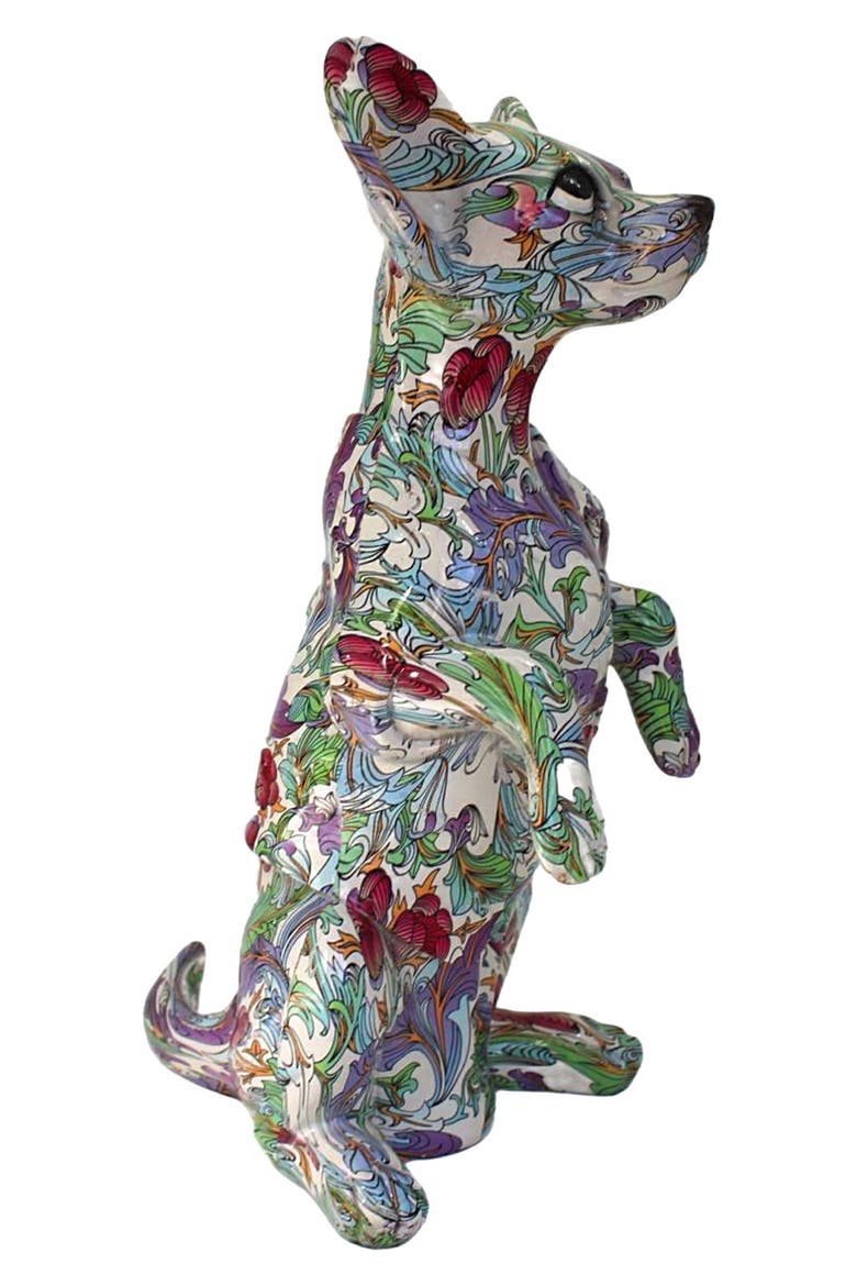 Retro Flower Standing Chihuahua Statue, Alternate, color, MULTI-COLOR