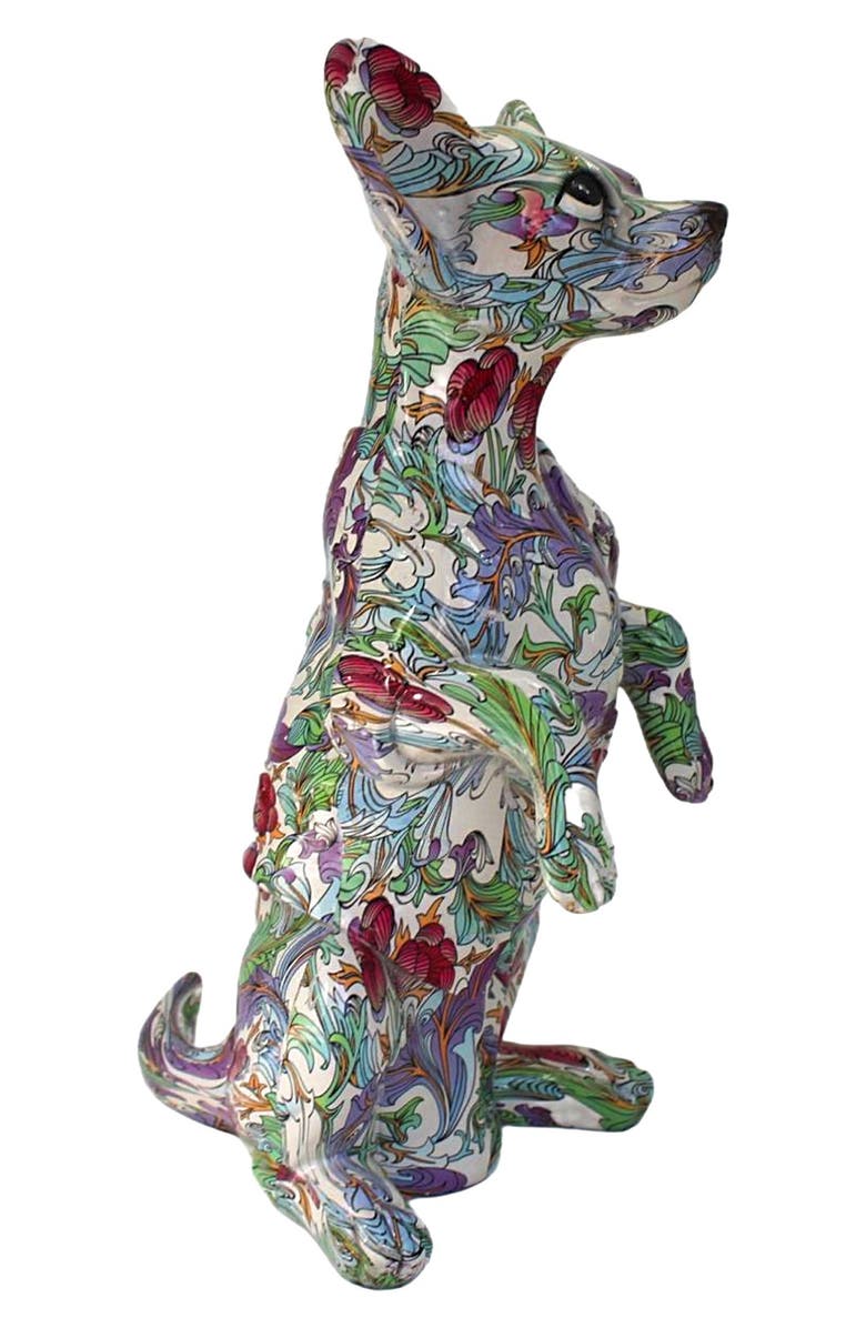 INTERIOR ILLUSIONS Retro Flower Standing Chihuahua Statue, Alternate, color, Multi-Color