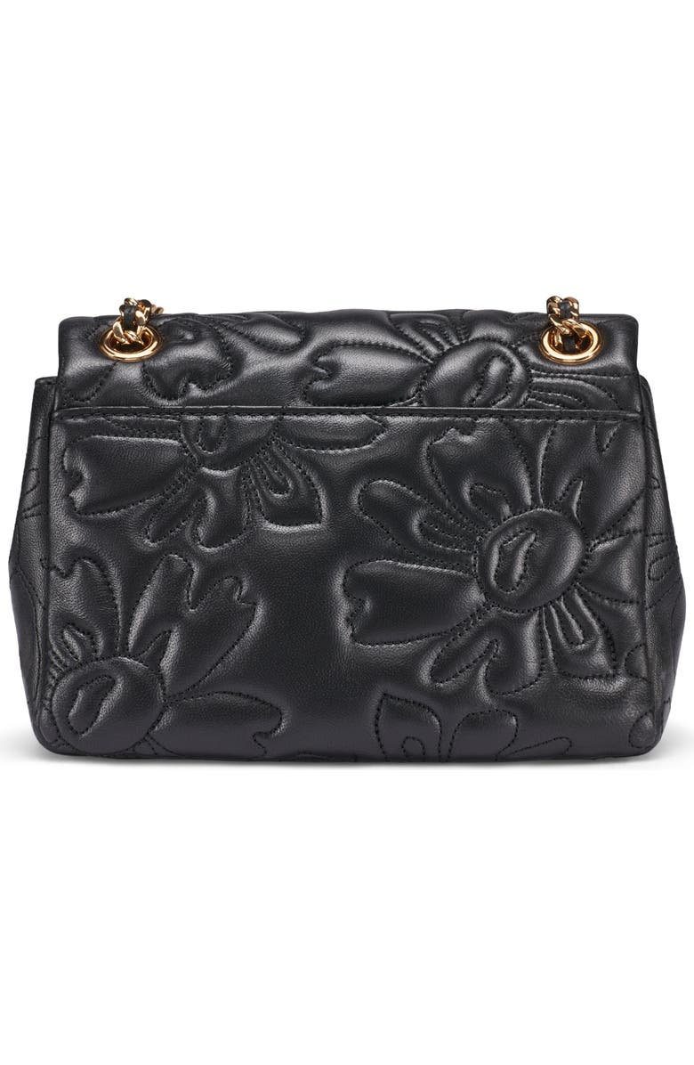 KARL LAGERFELD PARIS Lafayette Quilted Floral Crossbody, Alternate, color, Black/Gold