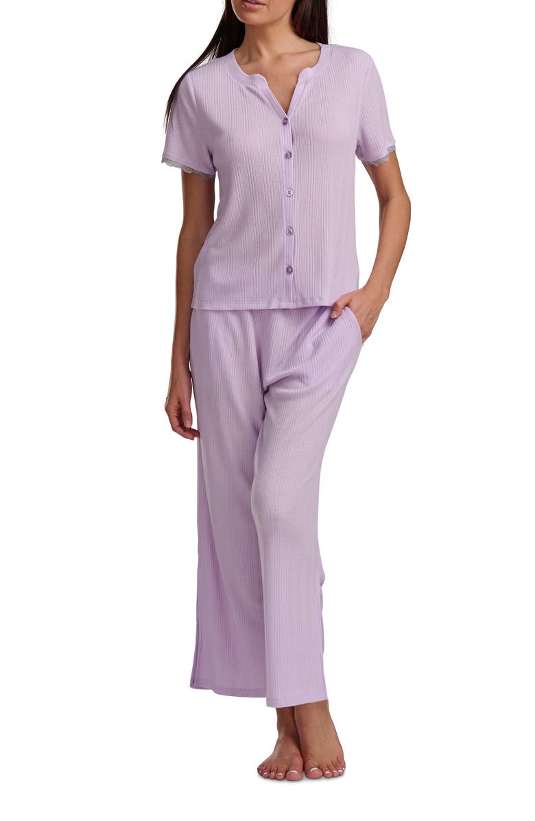 Splendid Short Sleeve Crop Pajamas, Main, color, Scented Lavender