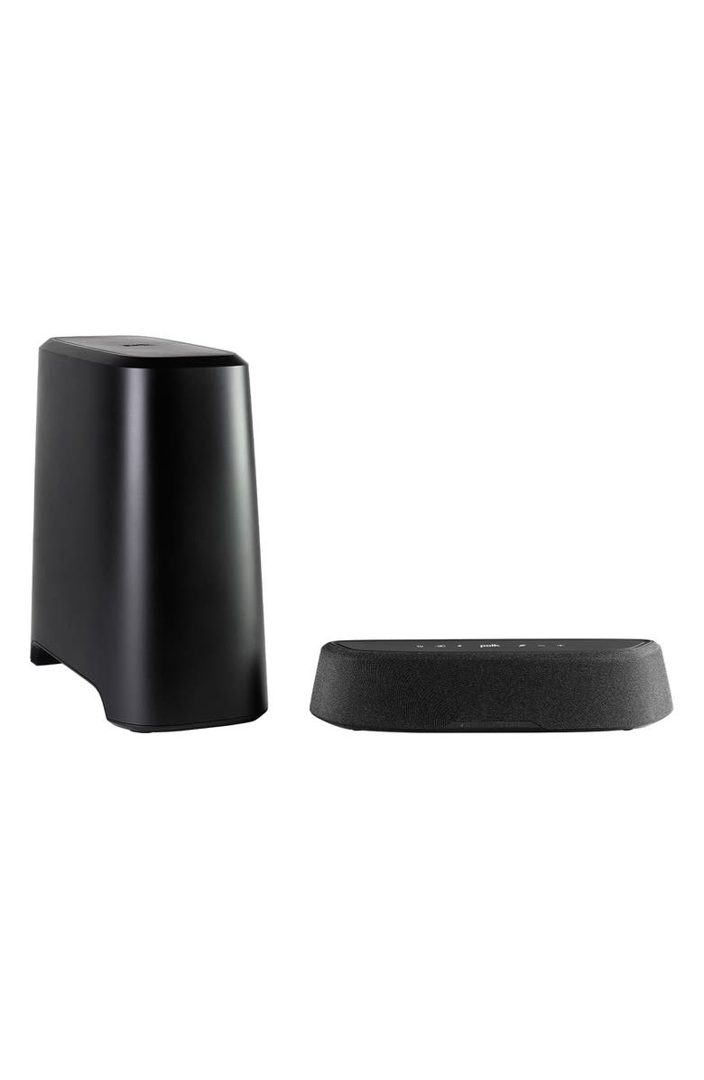 Polk Audio Magnifi Mini AX Ultra-Compact Dolby Atmos and DSTX Soundbar with Wireless Subwoofer, Main, color, Black