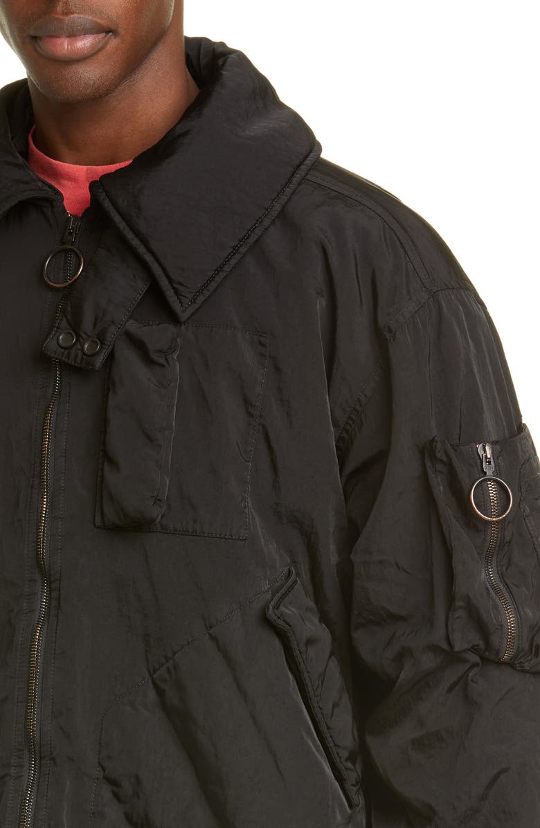 Off-White Arrow Hooded Nylon Bomber Jacket, Alternate, color,