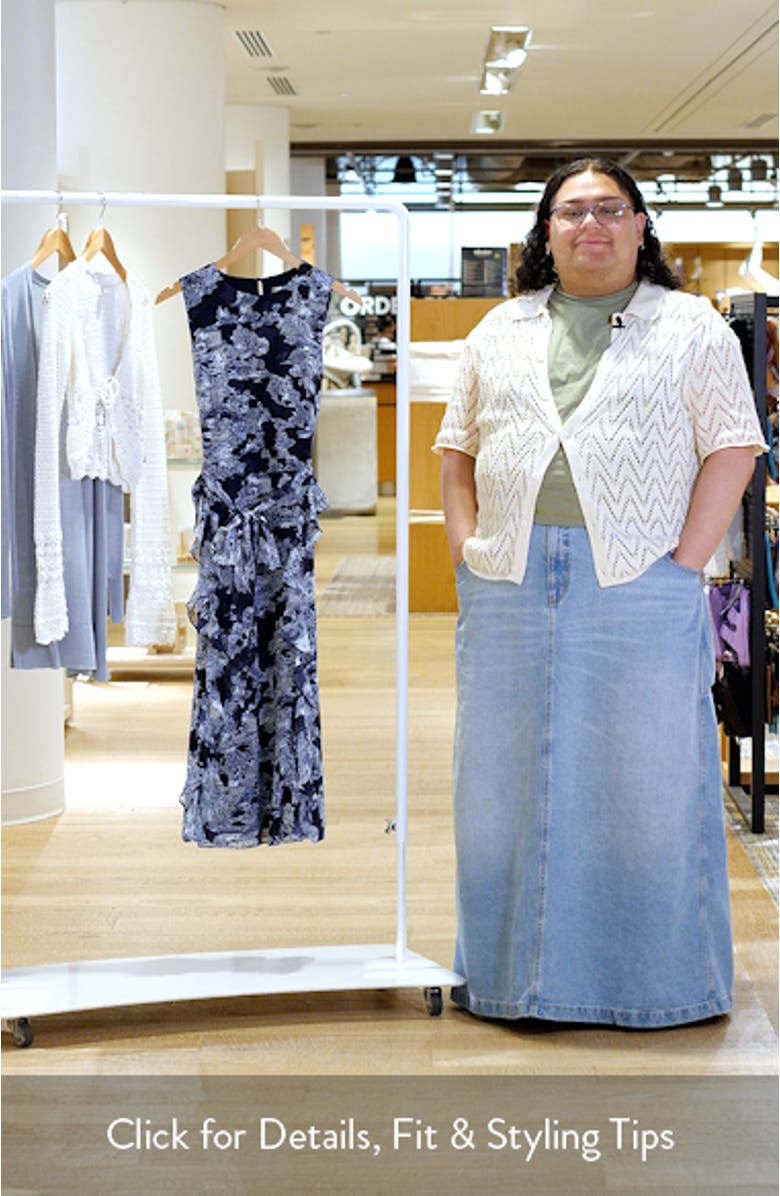 Landscape Print Sleeveless Midi Dress, sales video thumbnail