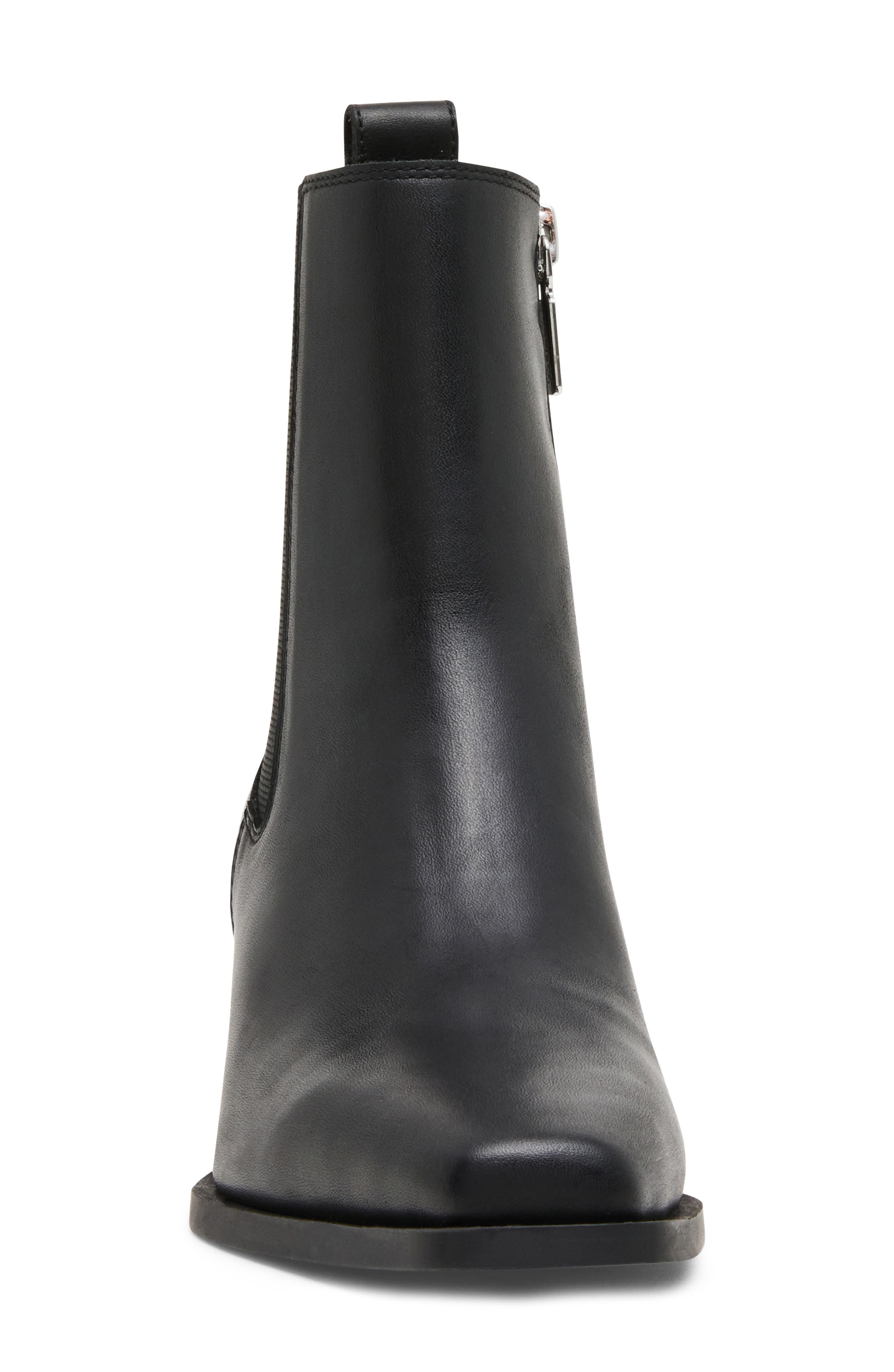 Dusi Leather Chelsea Bootie, Alternate, color, BLACK LEATHER