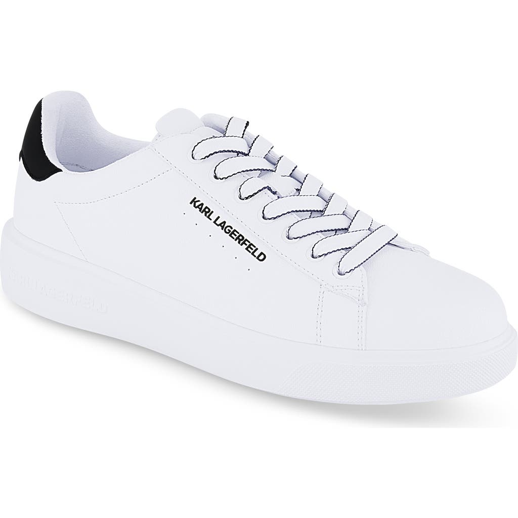 Karl Lagerfeld Paris Plain Toe Sneaker In White