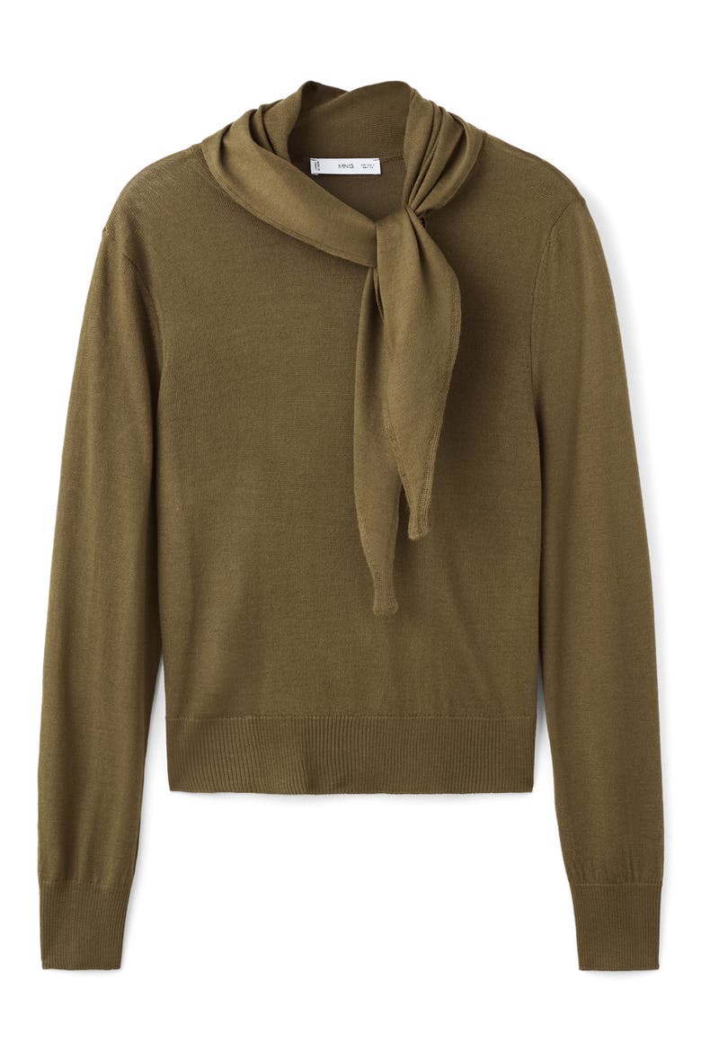 Knotted Turtleneck Sweater, Alternate, color, OLIVE GREEN