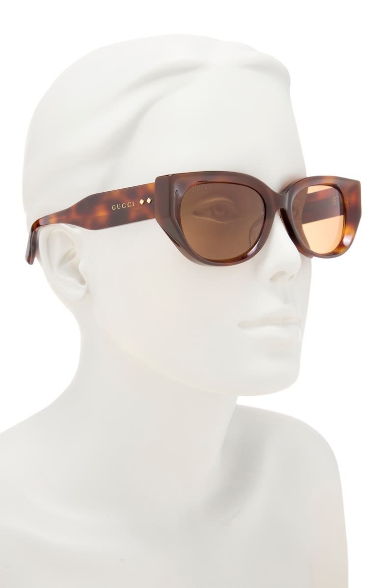 Gucci 54mm Cat Eye Sunglasses, Alternate, color, Havana Havana Brown